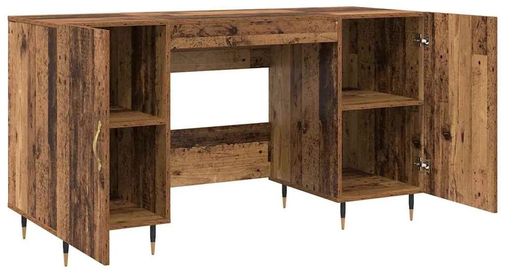 Asztal polcokkal tárolóval Régi fa 140 x 50 x 75 cm Faanyag