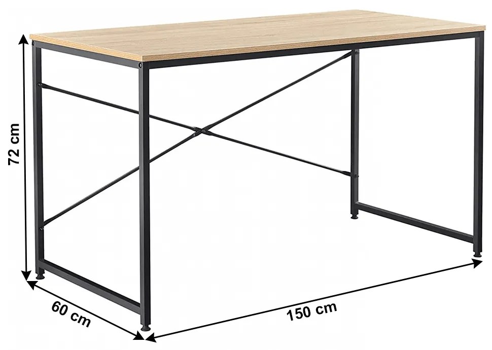 Bazzi íróasztal TYPE 3 (tölgy + fekete). 1034300