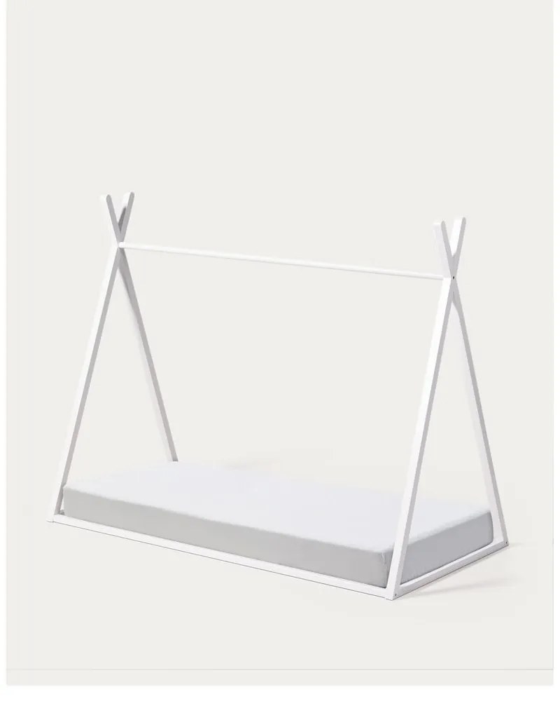 Fehér bükkfa házikó alakú gyerekágy ágyráccsal 90x190 cm Maralis – Kave Home