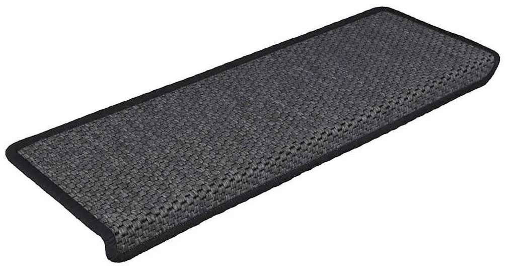 15 db szizál hatású antracitszürke lépcsőszőnyeg 65x21x4 cm