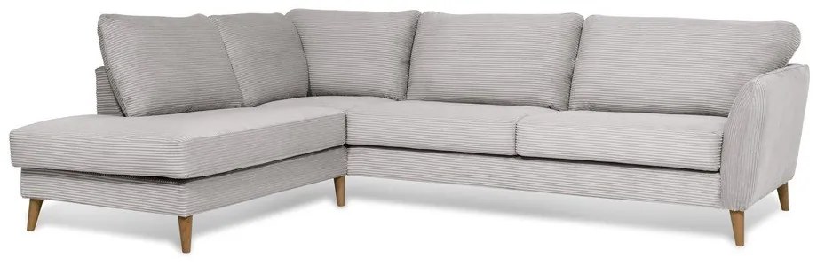 Világosszürke kordbársony sarokkanapé (bal oldali) Paris – Scandic