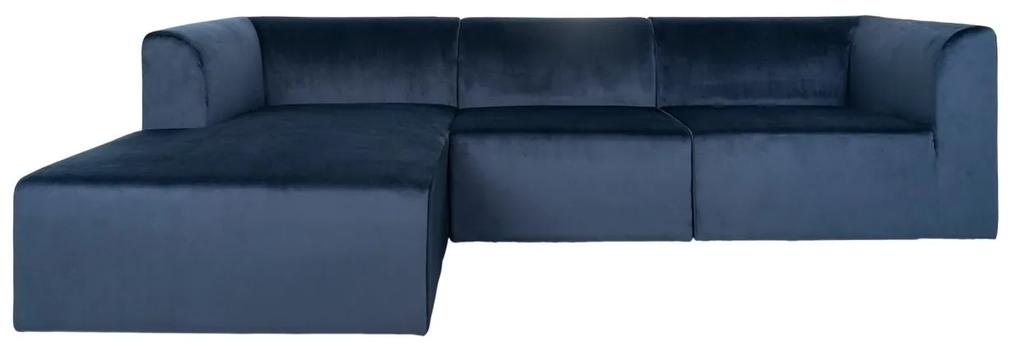 ALBA kék balos bársony kanapé