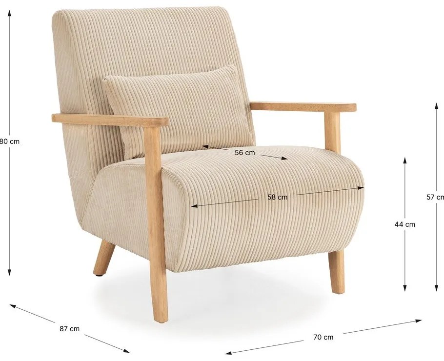 Bézs fotel Bonnie – Marckeric