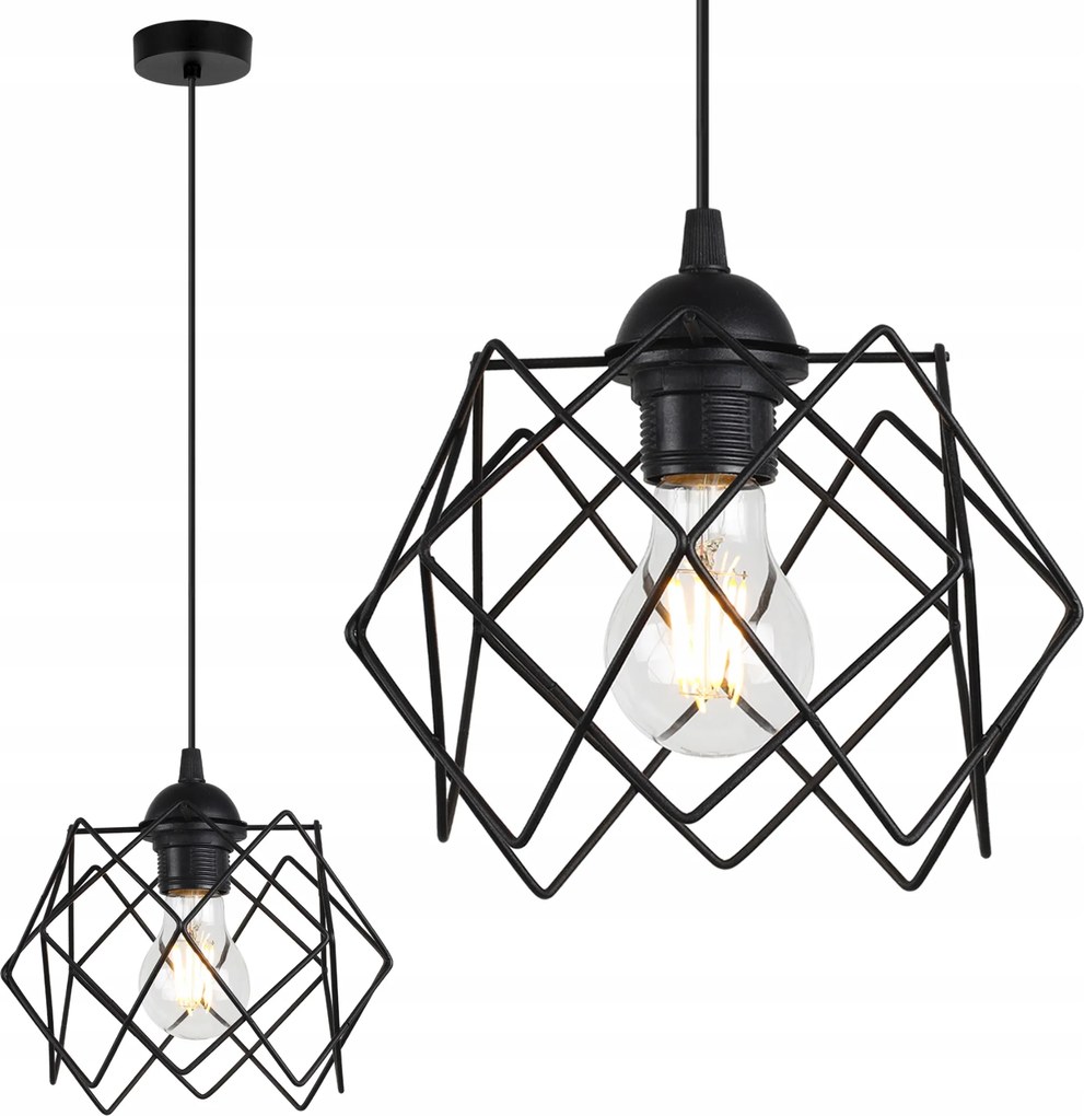 Mennyezeti Lámpa Függeszték Csillár Fekete Loft Modern Konyha Nappali E27