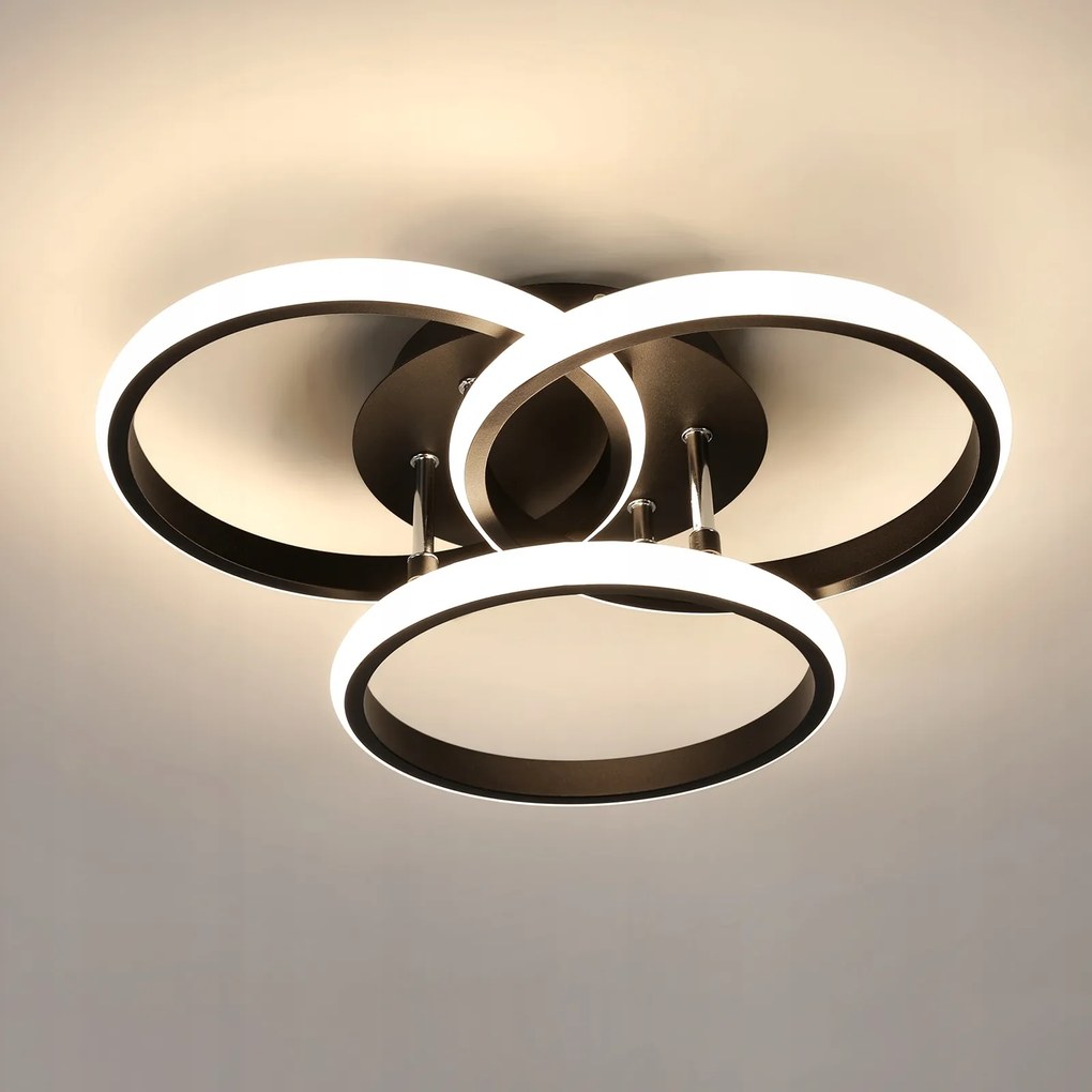 Lampa Sufitowa Wisząca Led Zyrandol Okrągły Czarny Nowoczesny 40W 4500K