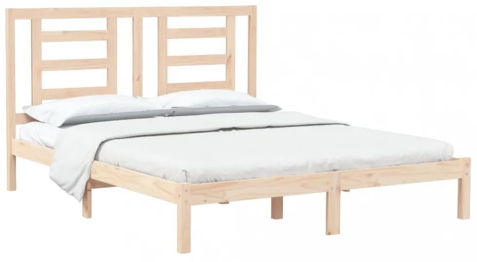 vidaXL tömör fenyőfa ágy matrac nélkül 150x200 cm