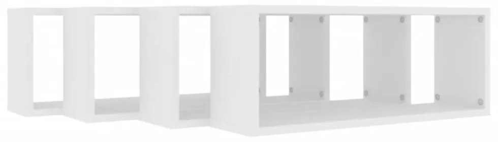 4 db fehér szerelt fa négyszögű fali polc 60 x 15 x 23 cm