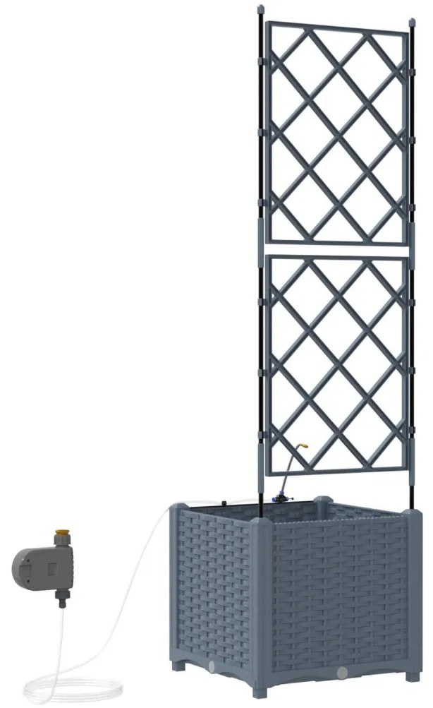 Kerti ültetők Világosszürke 40 x 40 x 142 cm Acél