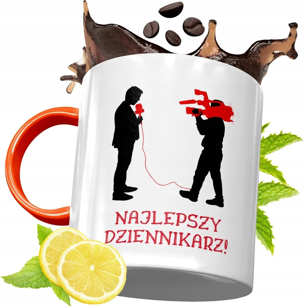 Narancssárga Bögre Újságírónak Ajándék fényképes nyomtatással