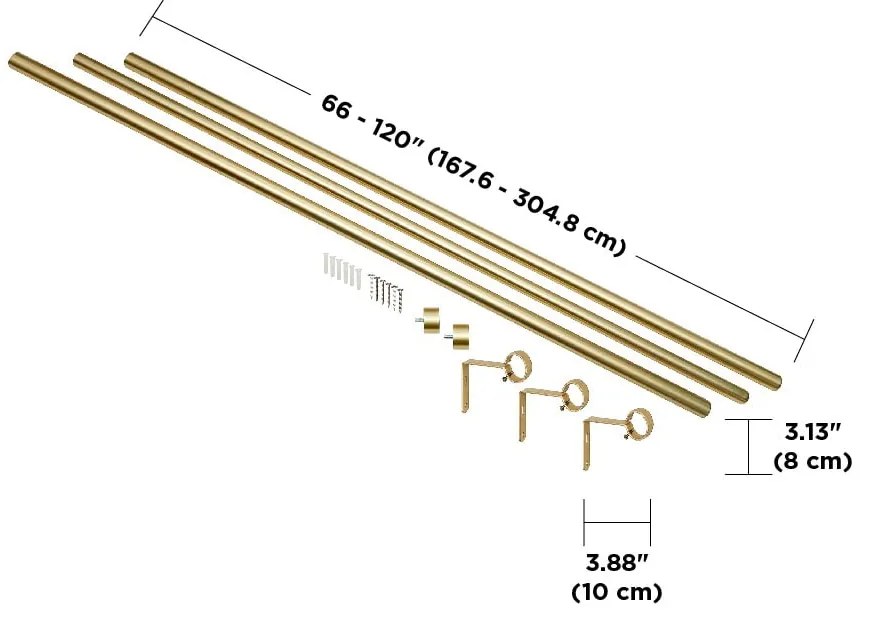 Acél bővíthető függönykarnis 168 - 305 cm Cappa – Umbra