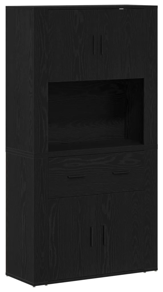 Fekete tölgy Highboard 80x33x150 cm Szerelt fa