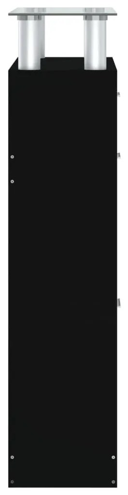 fekete szerelt fa cipőszekrény 63 x 24 x 104 cm