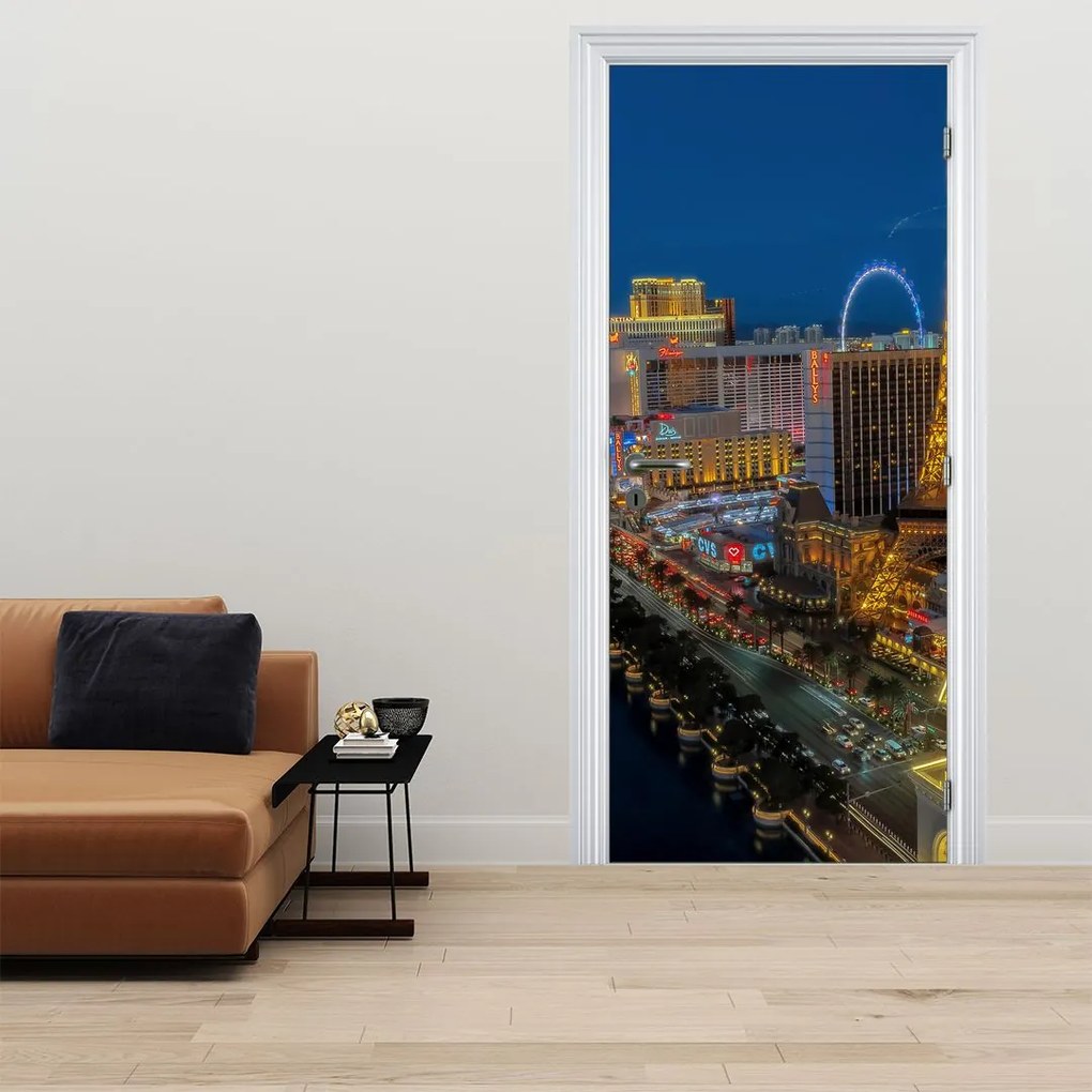 Fotótapéta ajtóra - Éjszakai Las Vegas (95x205cm)