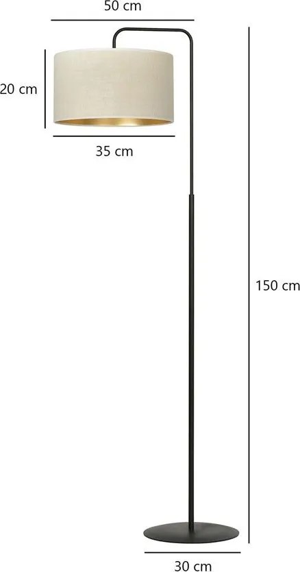Emibig modern állólámpa hilde fehér fekete emi1052/lp1