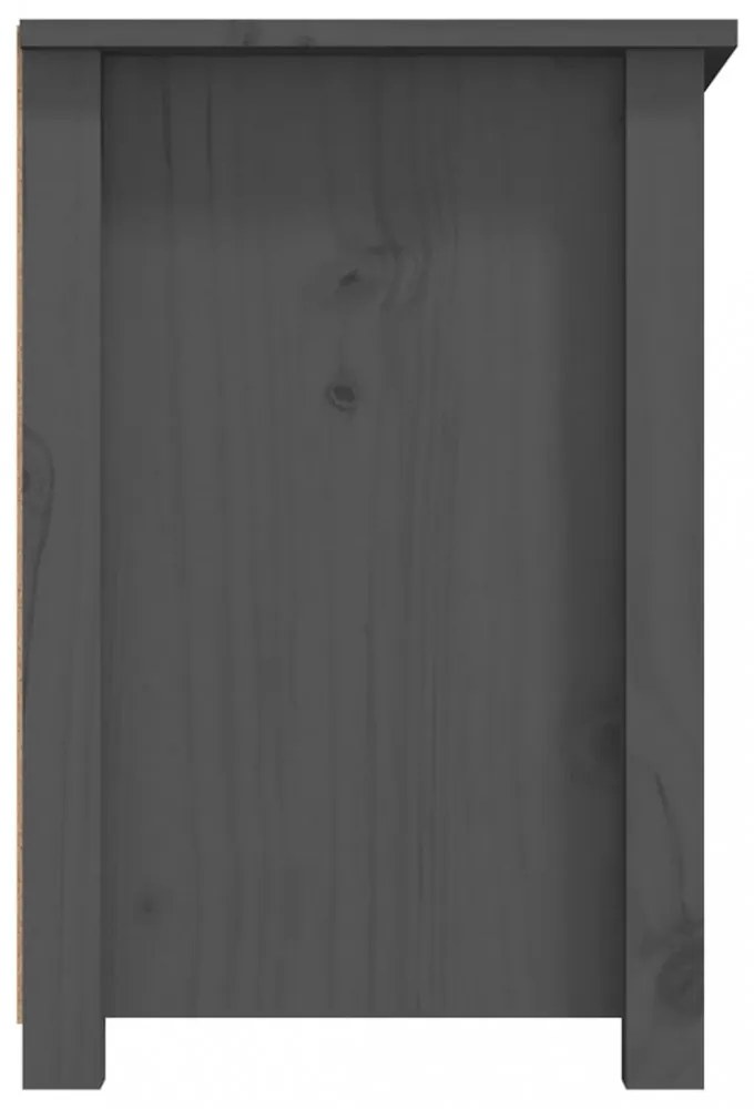 szürke tömör fenyőfa TV-szekrény 79 x 35 x 52 cm