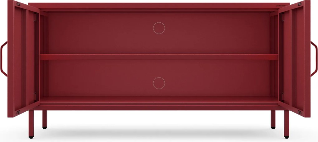 Fém TV-szekrény lábakkal, piros, 1150x595x400 mm: ROSA Modern