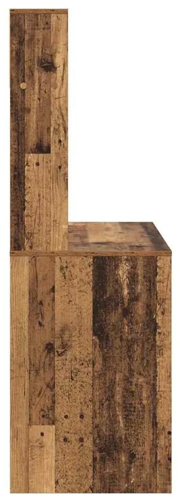 Asztal polcokkal tárolóval Régi fa 91 x 50 x 149 cm Faanyag