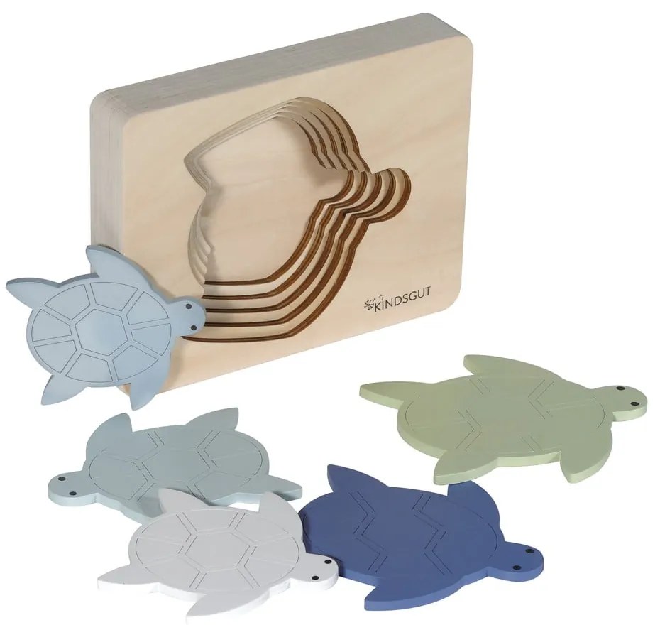 Fa formabeillesztős puzzle Turtle – Kindsgut