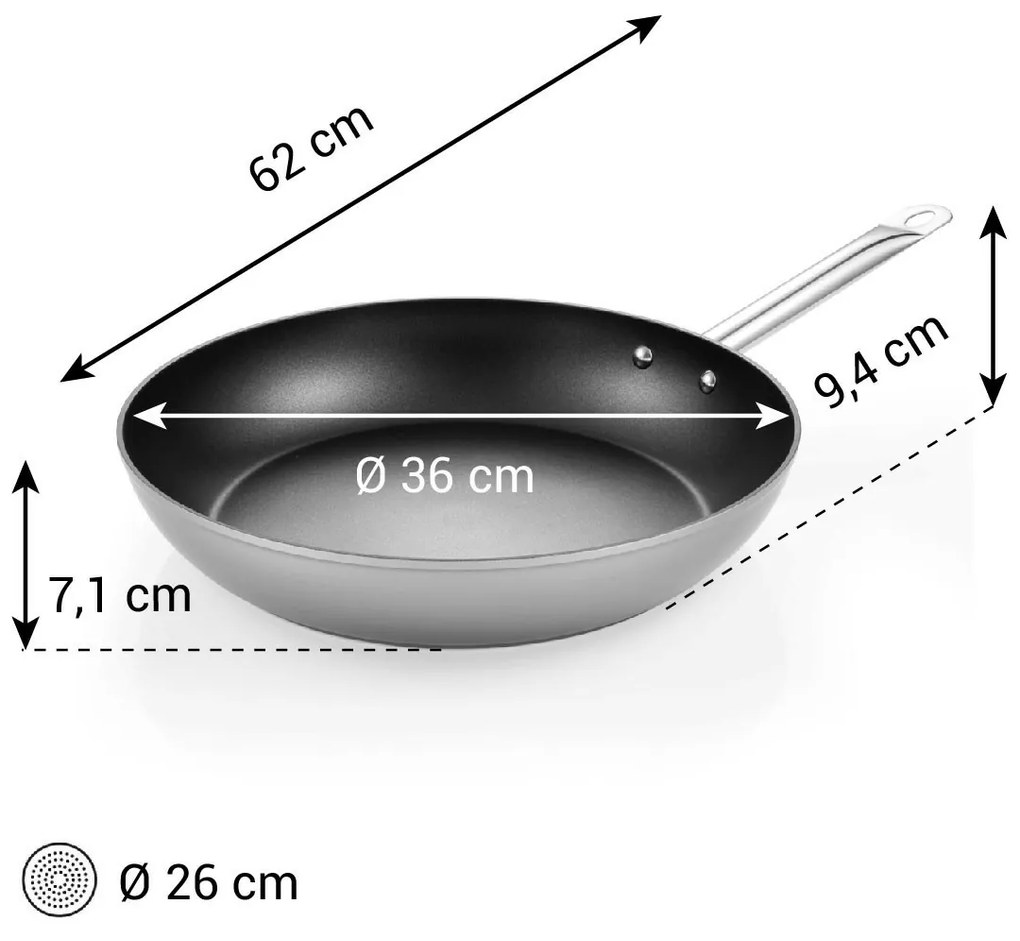 Tescoma GrandCHEF+ serpenyő átmérője 36 cm, 36 cm átmérőjű