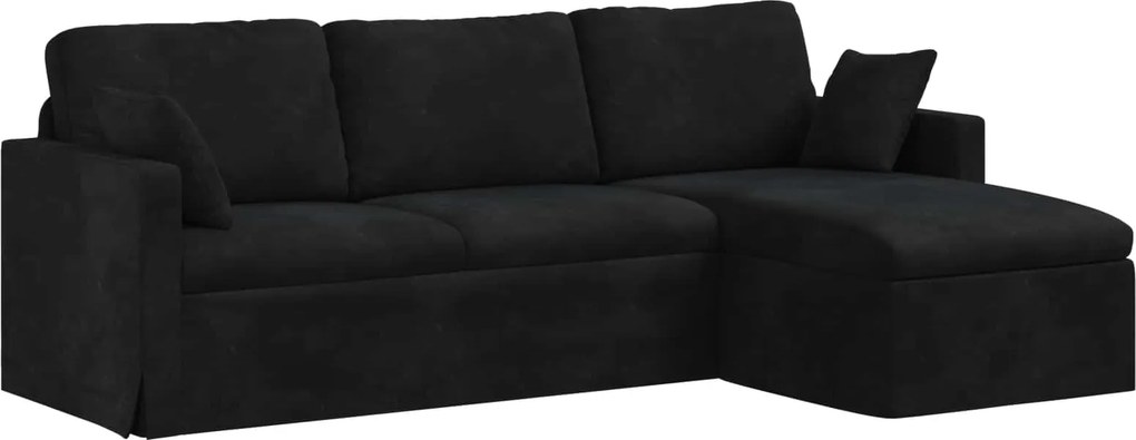 vidaXL Kanapé Fekete 198 x 134 x 80 cm Bársony