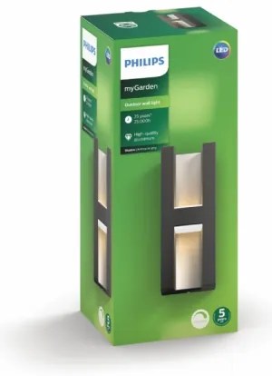 Philips 17351/93/P0 - LED Kültéri fali lámpa MYGARDEN SHADOW 2xLED/4,5W IP44