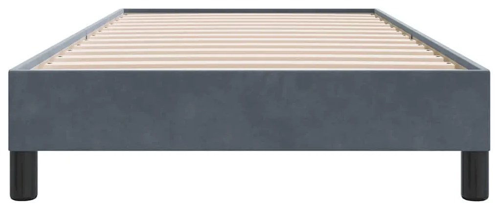 vidaXL ágykeret matrac nélkül Sötétszürke 100x220 cm bársony