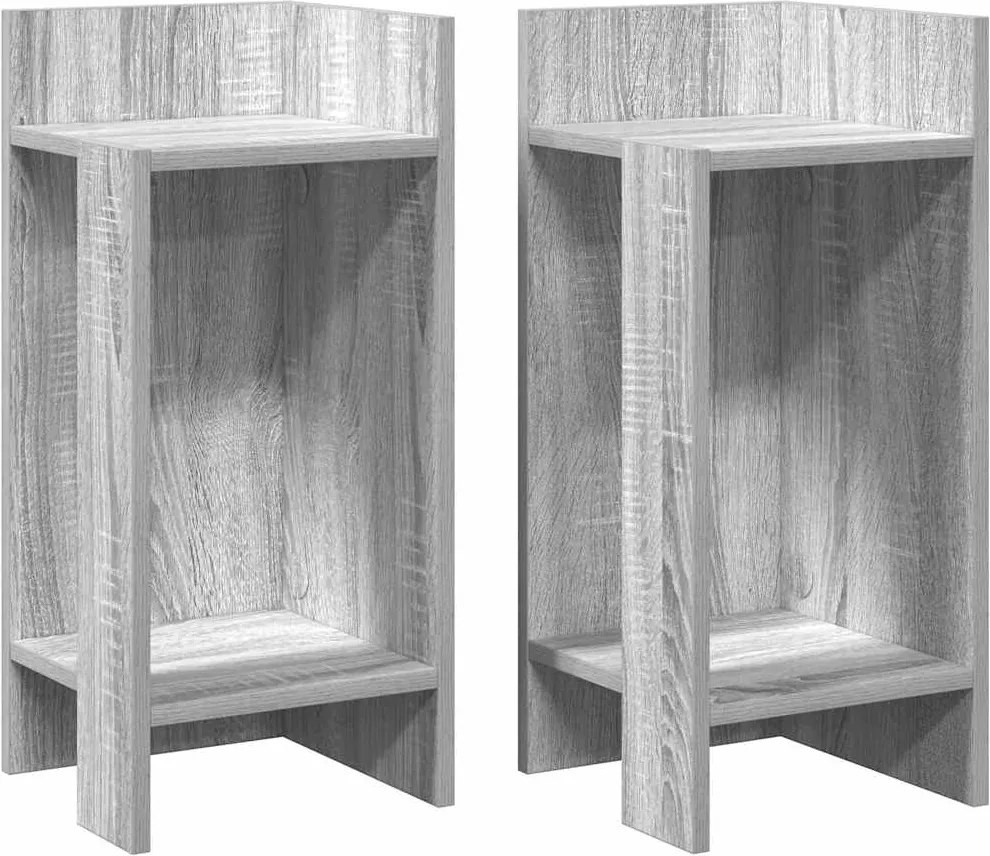 vidaXL 2 db szürke sonoma színű kisasztal polccal 25,5 x 27 x 60 cm