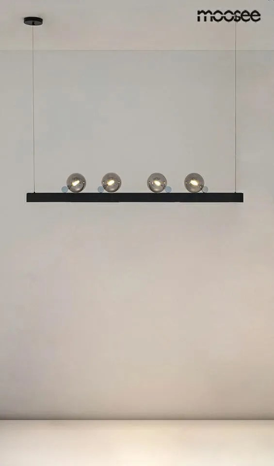 KING HOME MSE010100270 LINEAL Modern Függesztett Lámpa Fekete G4 IP20