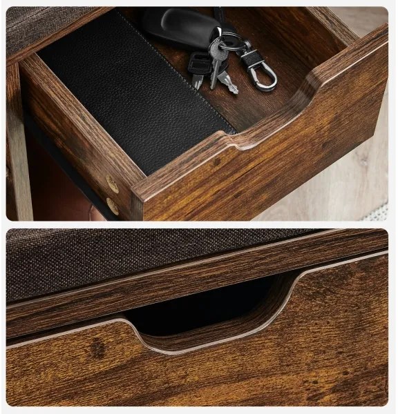 VOREN cipőtároló barna/fekete