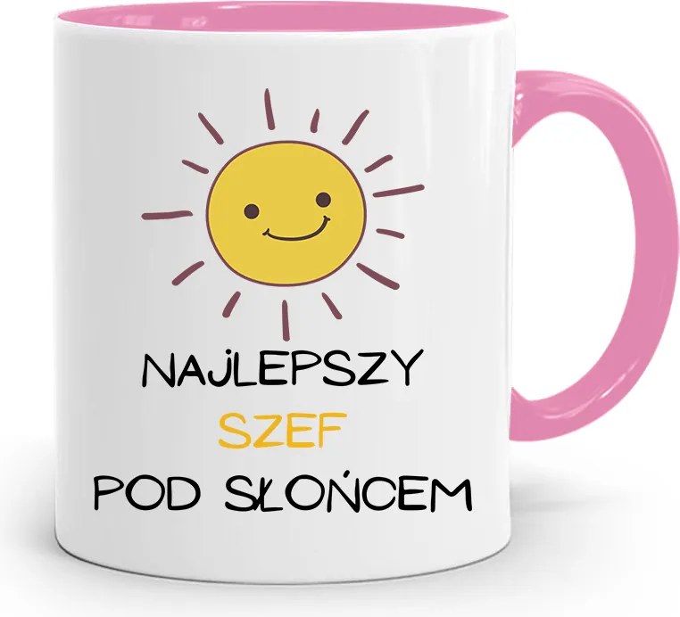 Rózsaszín Bögre Ajándék Főnöknek Legjobb Főnök fényképes nyomtatással