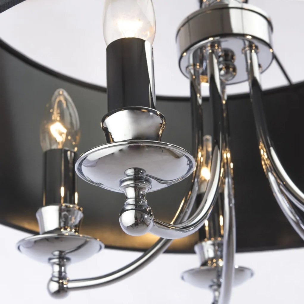COSMOLIGHT P05697CH-BK ABU DHABI Ernyős Függesztett Lámpa Fekete, Ezüst E14 IP20