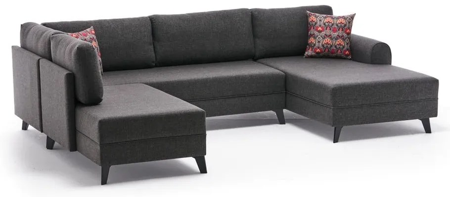 Antracitszürke sarokkanapé (U alakú) Belen – Balcab Home