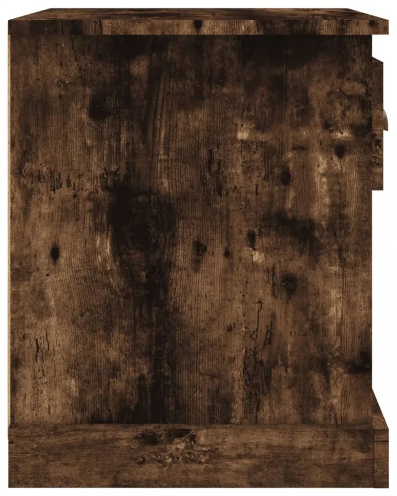 2 db füstös tölgy színű szerelt fa éjjeliszekrény 39x39x47,5 cm