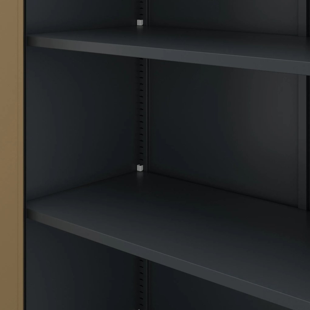 Szekrény KEVIN, 900 x 1400 x 400 mm, Eco Design: antracit/ dió