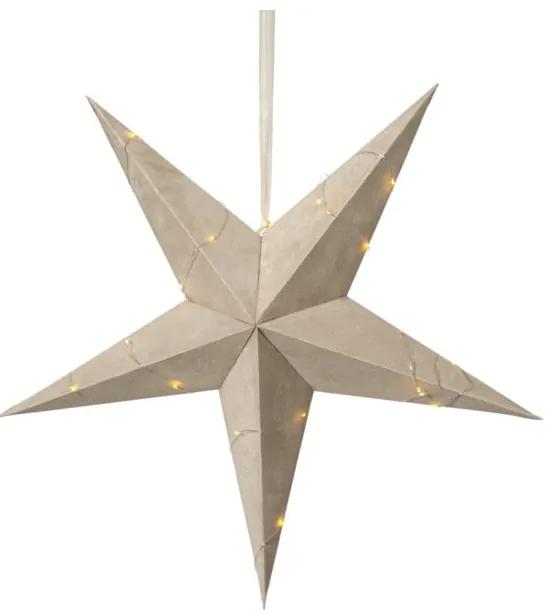 Velvet bézs karácsonyi világító dekoráció - Star Trading