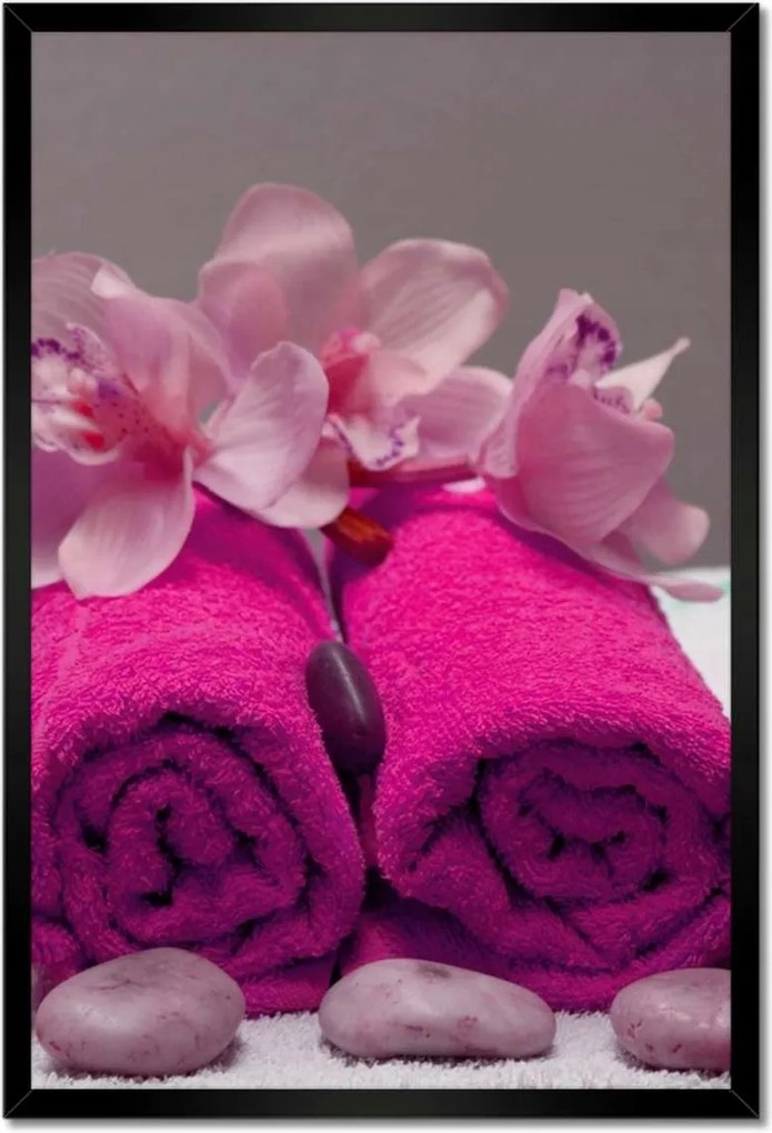 Poszterek keretben 40x60 Lila törölköző Virág