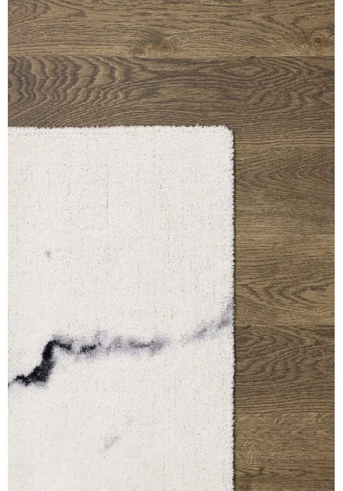 Krémszínű gyapjú szőnyeg 133x180 cm Marble – Agnella