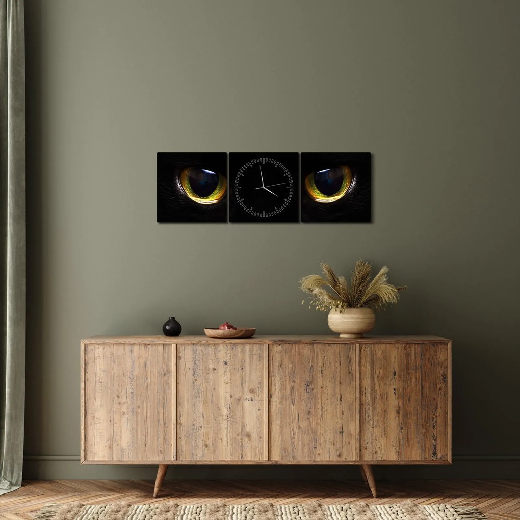 Kép - Macskaszemek (órával) (90x30 cm)