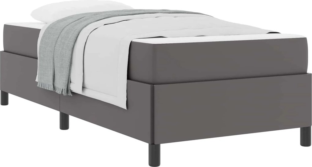 vidaXL Ágykeret matracmal Szürke 90 x 200 cm szövet