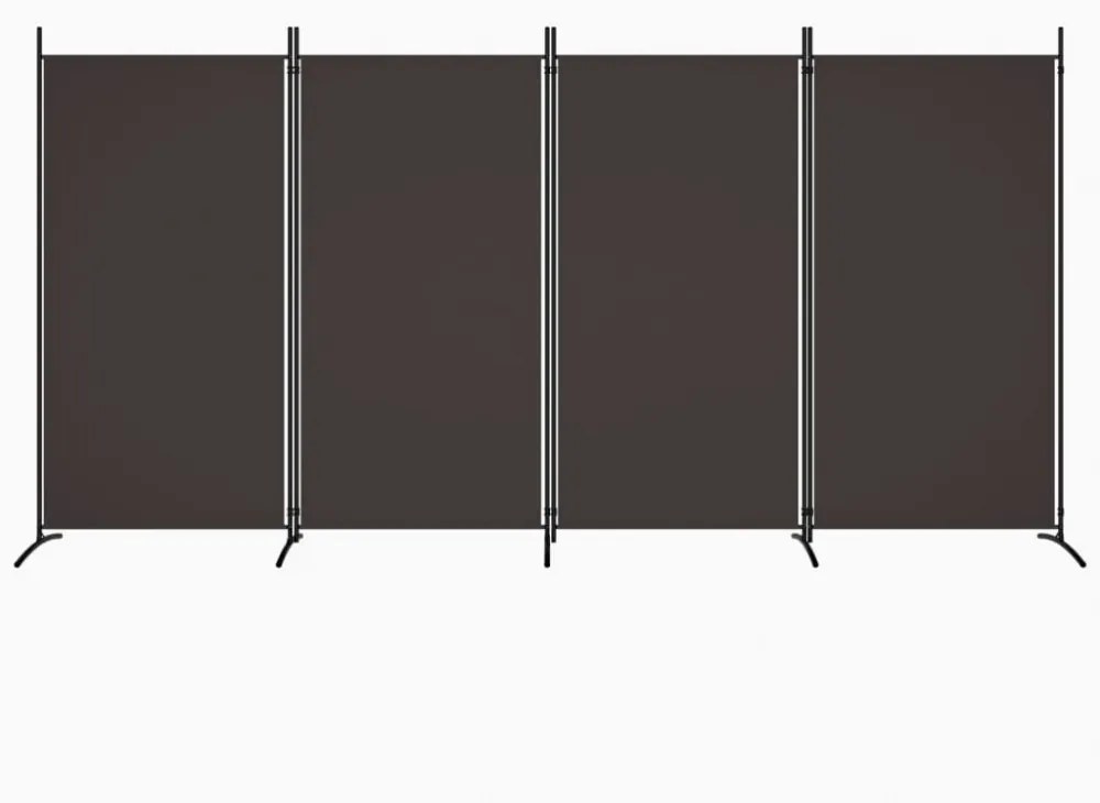 4 paneles barna szövet térelválasztó 346x180 cm