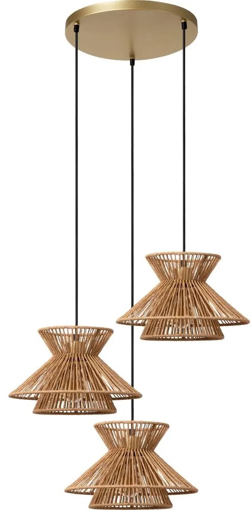 Lucide 10420/03/72 - Csillár zsinóron TASMAN 3xE27/60W/230V bézs