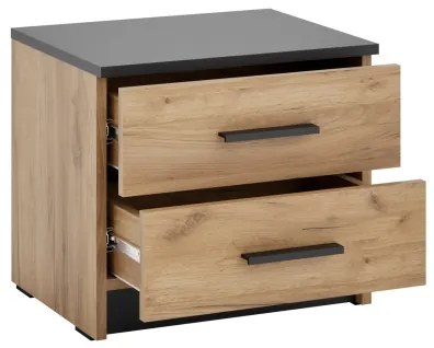 Éjjeliszekrény TOD craft tölgy/fekete