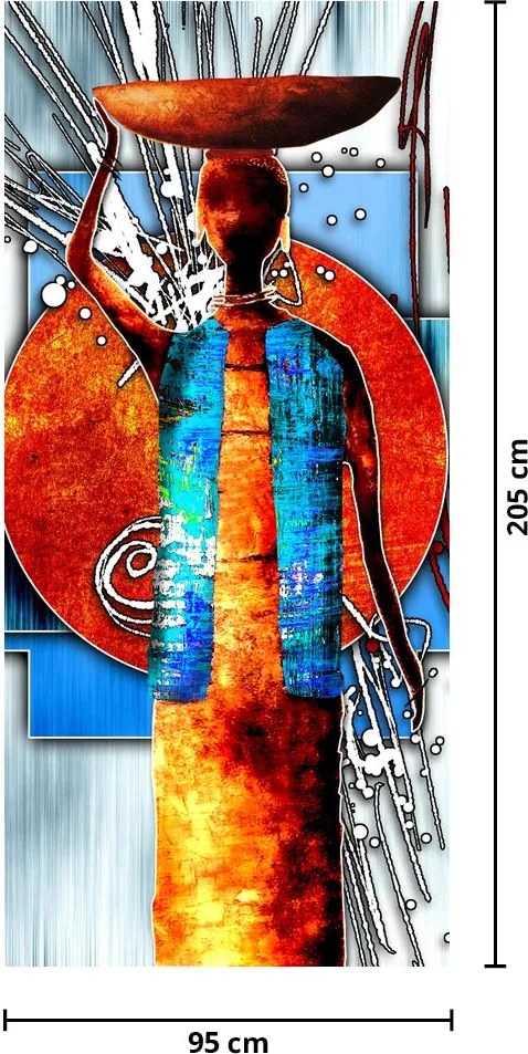 Fotótapéta ajtóra - Egy ősi ember festménye (95x205cm)