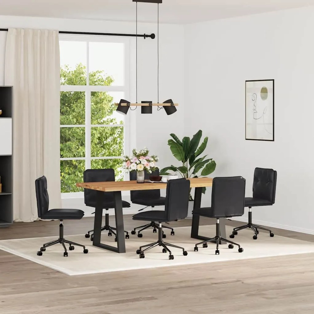 6 db fekete műbőr étkezőszék