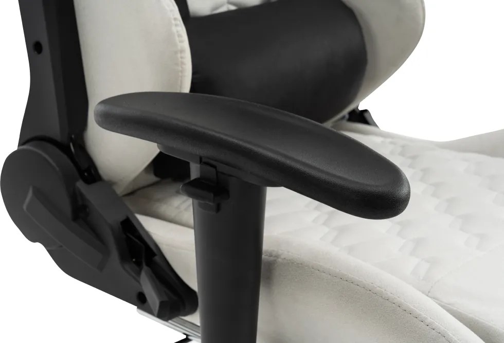 Irodai/gamer szék, fehér/fekete, teherbírás 150 kg, PAPIBAS