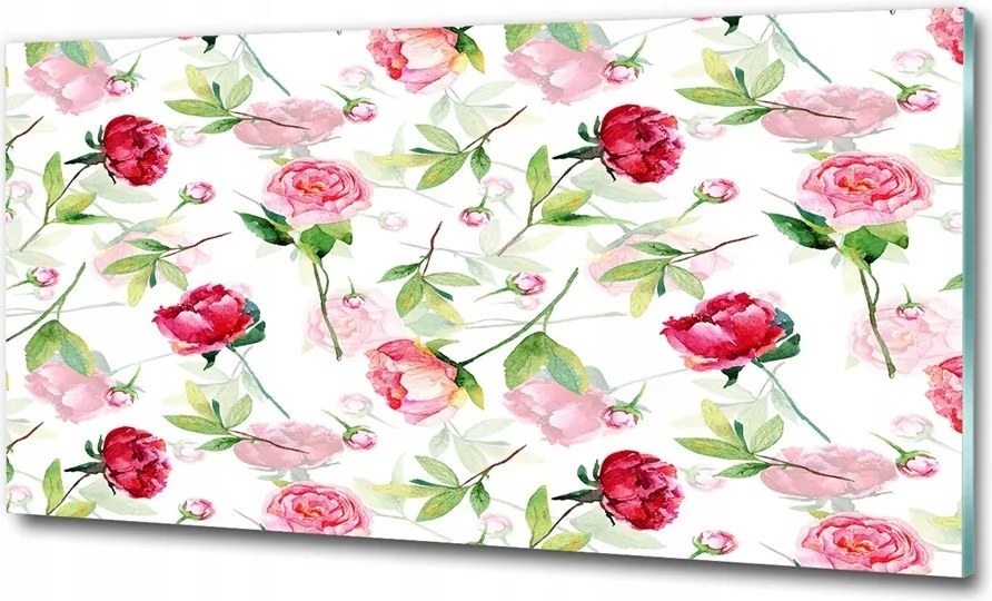 Fotó üvegkép Trópusi virágok 100x70