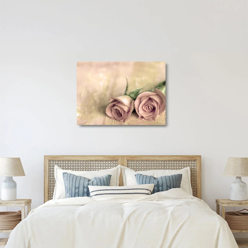 Üveg kép - Finom rózsák (70x50 cm)