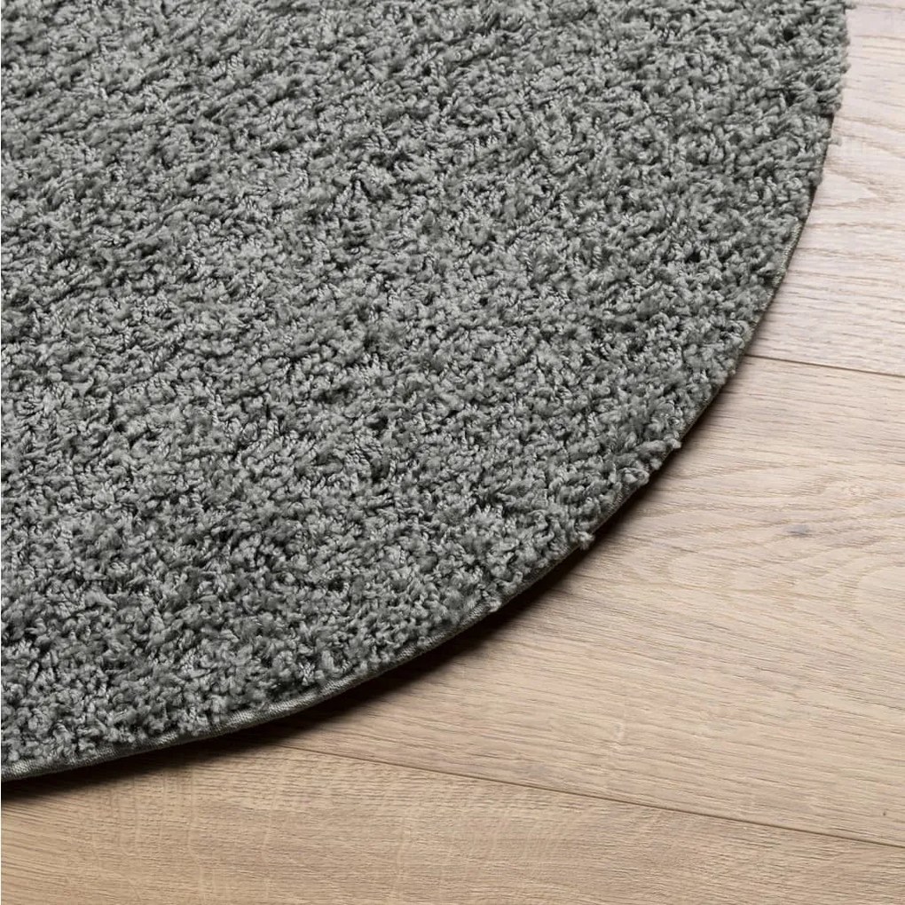 PAMPLONA zöld magas szálú bolyhos modern szőnyeg Ø 120 cm