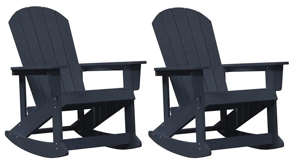 Adirondack hintás székek 2 pcs Tengerészkék HDPE