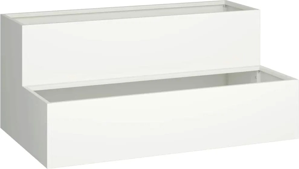 vidaXL Kerti cserép Fehér 100 x 60 x 45 cm Hidegen hengerelt acél